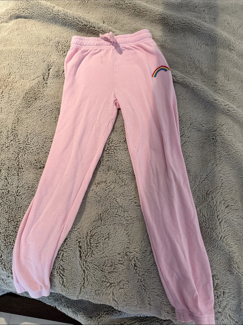Girls' Pink Rainbow Jogger Bottoms